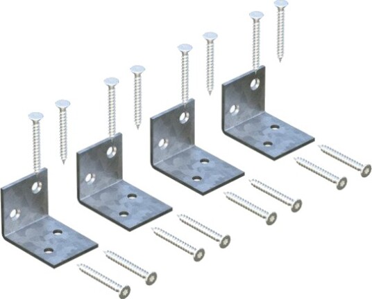 Palmako Festebeslag 4stk galvanisert med 4 hull for levegger, gjerder, rekkverk Palmako Festebeslag 4stk galvanisert med 4 hull for levegger, gjerder, rekkverk