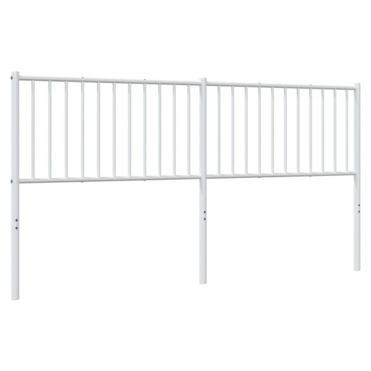 vidaXL Sengegavl i metall hvit 180 cm