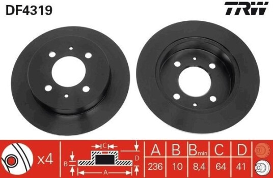 Bremseskive TRW DF4319