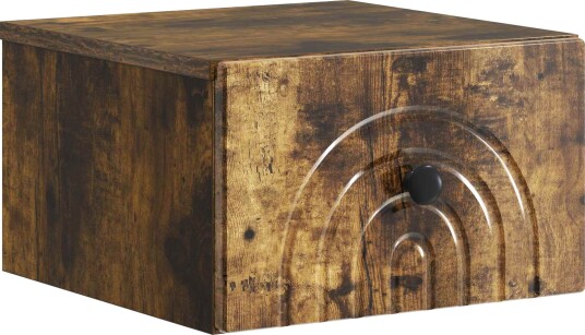  Vegghengt Nattbord Røkt Eik 33 x 34,5 x 20 cm Konstruert tre