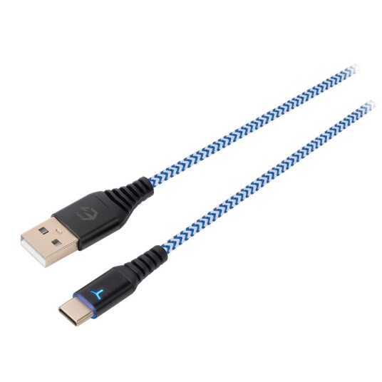 Egogear kabel Sch10 Hvit/blå Type c 3m Flettet For PS5