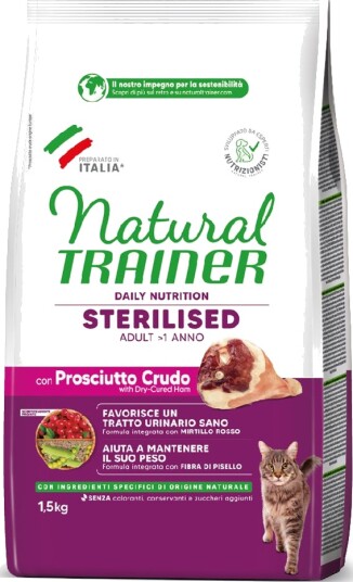 Natural Trainer Tørrfôr Sterilised Rå Skinke 1.5 kg