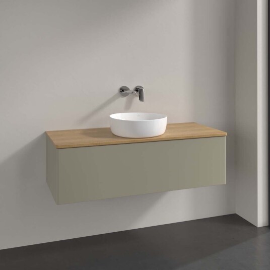 Villeroy & Boch Antao Servantskap med 1 skuff 120x50x36 cm m/lys Steingrå/Eik Villeroy & Boch Antao Servantskap med 1 skuff 120x50x36 cm m/lys Steingrå/Eik