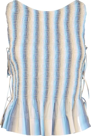 Ganni Ombre Stripe Smock Tie String Top Multi/patterned 34
