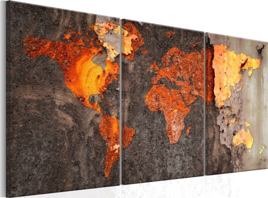 Bilde World Map Rusty World 60x30 Artgeist sp. z o. o.