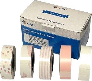 G&G Etikett Rulle 5 Pk Med Ulike Mønstre 15X50 Mm 19682