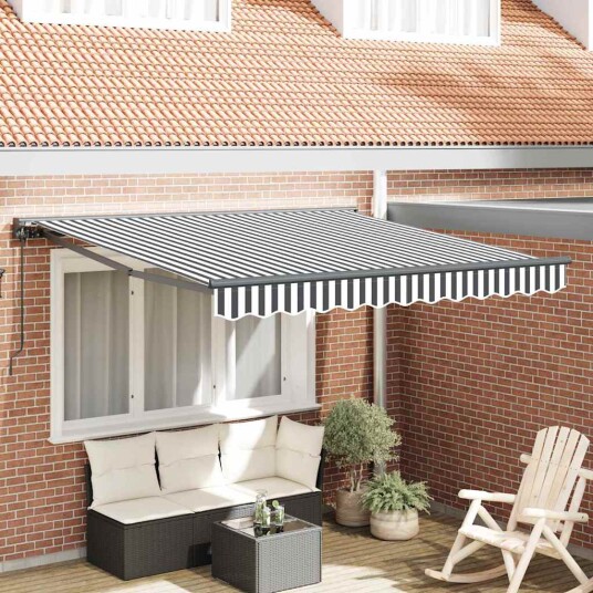 Innvendbar Markise Antrasitt og Hvit 350x250 cm Innvendbar Markise Antrasitt og Hvit 350x250 cm