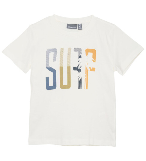 Color Kids T-shirt W. Print - S/s, Cotton Snow White 128