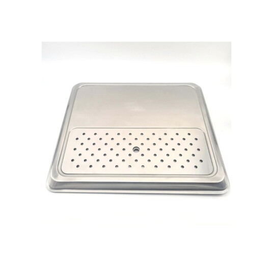 Kegland Dryppbrett 410mm x 480mm rustfritt stål med drenering