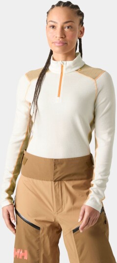 Helly Hansen Dame Lifa Merino Mellomvekt 1/2 Glidelås Basislag Beige Xs