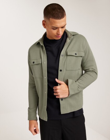 Selected Homme Slhjackie Sweat Jacket Noos Overshirts Grønn