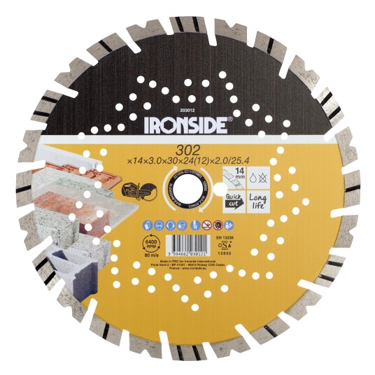 Ironside 203012 Diamantkappeskive 302 mm Maskintilbehør & forbruk Ironside 203012 Diamantkappeskive 302 mm Maskintilbehør & forbruk