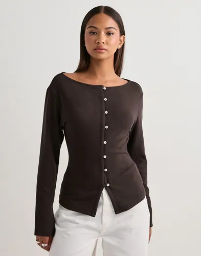 Nelly Brun Waist Button Cardigan