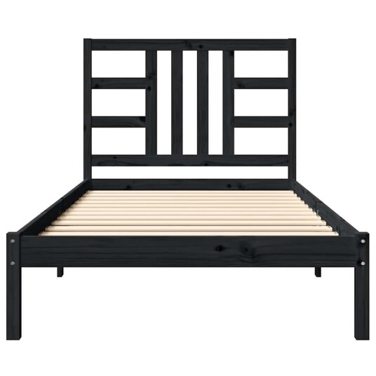 vidaXL Sengeramme svart heltre 100x200 cm