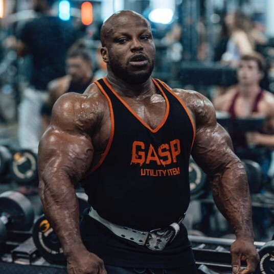 Gasp Ribbed T back Black/Flame / S