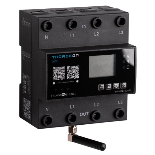 ThorgeOn 3 fas Wi Fi Energimåler 100A DIN