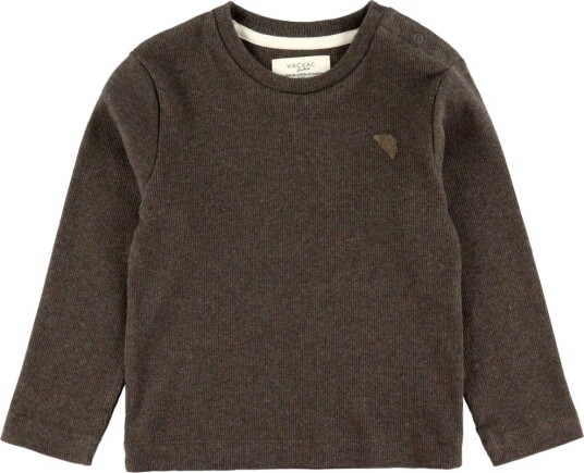 VACVAC Genser   Skarlagenrød   Rib   Dark Brown Melert   VACVAC   5 6 år 110 116   Genser   Brun