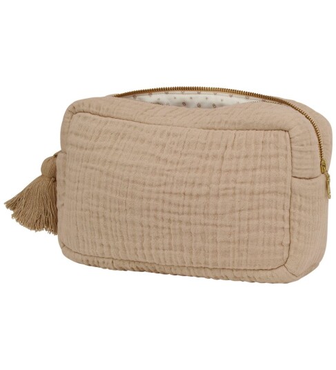 Cam Cam Copenhagen Muslin Toiletry Bag   Ocs   Latte   Beige   ONE SIZE