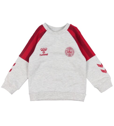 Hummel Collegegenser DBU hmlHonor Light Grey Melange 74 Collegegenser Grå Rød