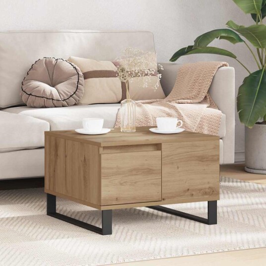 Kaffebord Artisan Eik 55 x 55 x 36,5 cm Konstruert tre