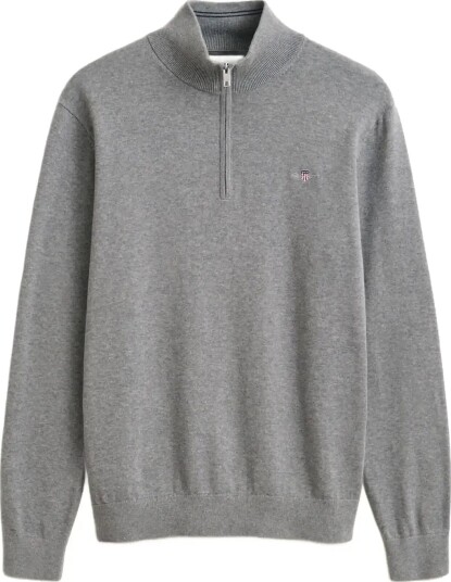 Gant Cotton Half Zip Sweater Grey XXXL