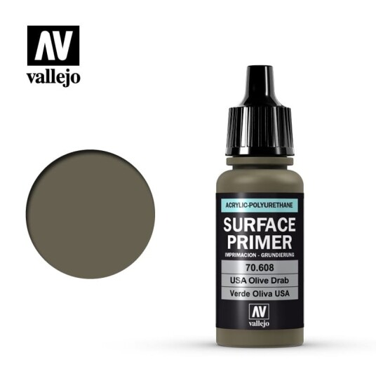 Vallejo Surface Primer USA Olive Drab 17ml
