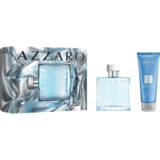 Azzaro Chrome Gift Set Eau De Toilette 50ml + Hair & Body 75ml