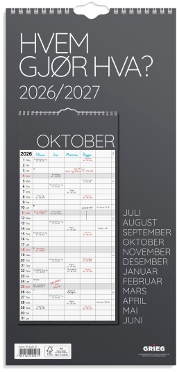 Grieg Veggkalender Grieg Hvem gjør hva 26/27