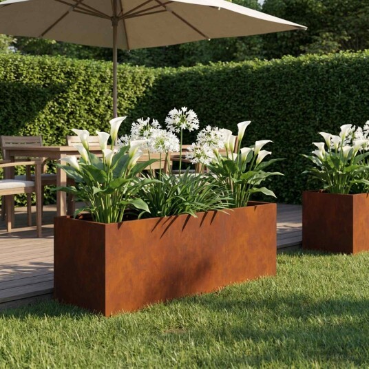 vidaXL Hageblomsterpotte Rusten 40 x 20 x 20 cm Cortenstål