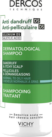 Vichy Dercos Anti-Flass Sjampo 390 ml for Normalt og Sensitivt Hår