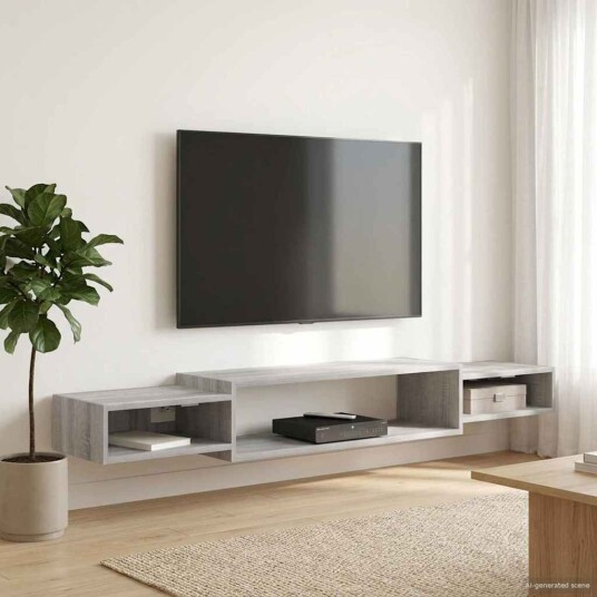 vidaXL Vegghengt TV-skap Veggmontert Grå Sonoma 180 x 28 x 21 cm