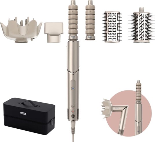 Shark Flexstyle 5-In-1 HD446SLEU varmluftskrøller Champagne Shark Flexstyle 5-In-1 HD446SLEU varmluftskrøller Champagne