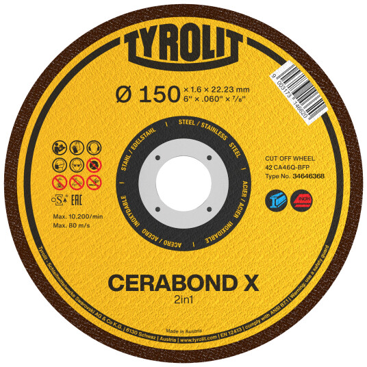 Kutteskive Cerabond X Premium ø150Ã1,6 CA46Q-BFP