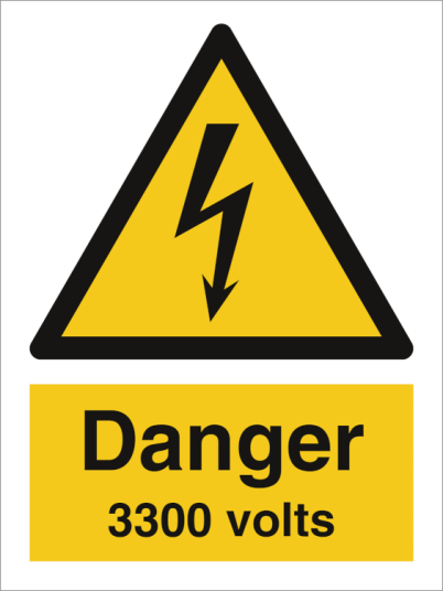 Jo Safety Danger 3300 volts Plast 200 x 150 mm Jo Safety Danger 3300 volts Plast 200 x 150 mm