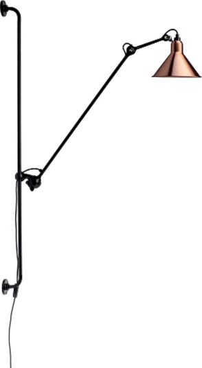 Vegglampe Lampe Gras 214 Round Svart Stue Metall Design 14 128 Svart