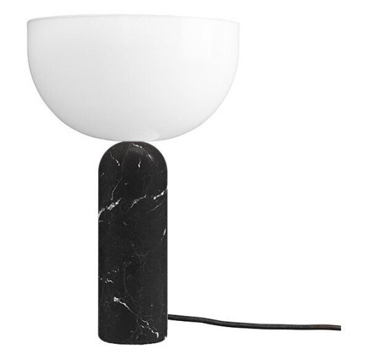 NEW WORKS Kizu Bordlampe Sort Marmor Stor