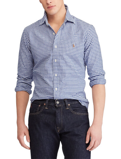 Polo Ralph Lauren Slim Fit Gingham Oxford Shirt - Blue - L Polo Ralph Lauren Slim Fit Gingham Oxford Shirt - Blue - L