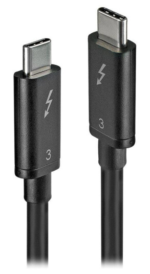 Lindy Thunderbolt 3 USB-C Kabel 0,5 m 40 Gbit/s Hankjønn Sort