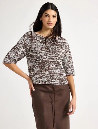 Lindex Knitted Top   Brown   S