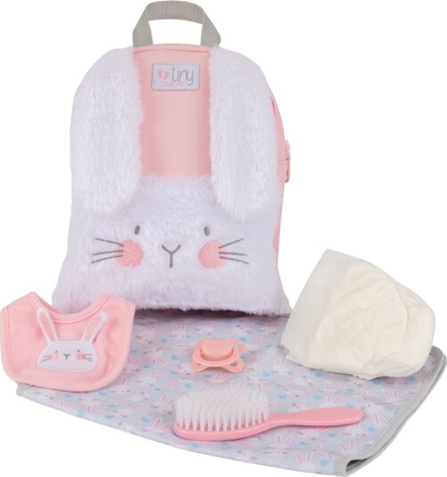 Tiny Treasures Dukkestelleveske Bunny Tiny Treasures OneSize Dukketilbehør Hvit Rosa