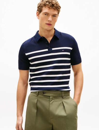 Tommy Hilfiger Essential Cotton Knitted Polo Navy XXL