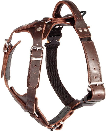 Dingo Gear AMOS Cobra System hundesele i lær - brun (M)