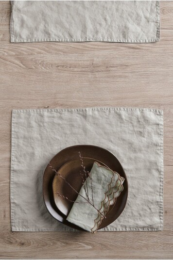 Ellos Home Bordbrikke Malva 2 pk i 100% lin Beige