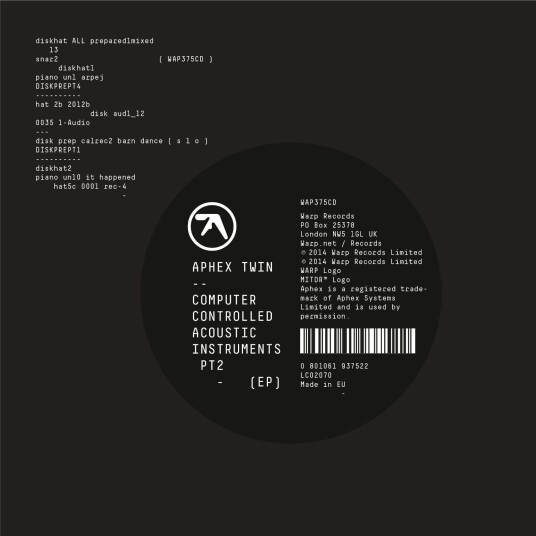 Aphex Twin Computer Controlled Acoustic Instruments PT 2 EP LP/Vinyl