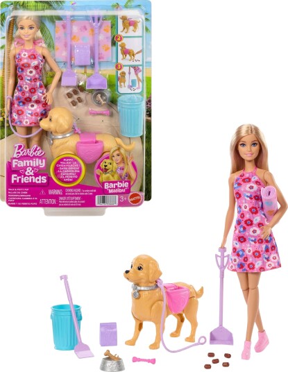 Barbie Family &  Friends Malibu Lekesett Hundelufting