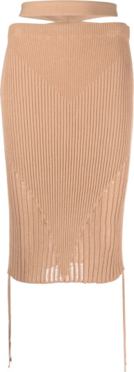 Andrea Adamo Dame Skjørt Beige S,