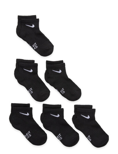 Nike 6Q 6Pk Quarter Sock Black ONE SIZE