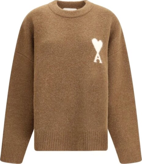 Ami Paris Dame Strikkevarer Brun XS,