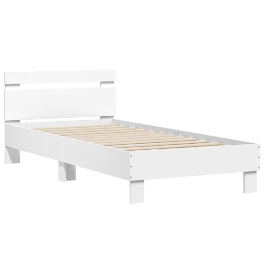 vidaXL Sengeramme med hodegavl hvit 90x190 cm konstruert tre 8721012239111