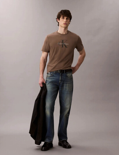 Calvin Klein Jeans Ss Hero Monologo Tee 20S - Brown - S